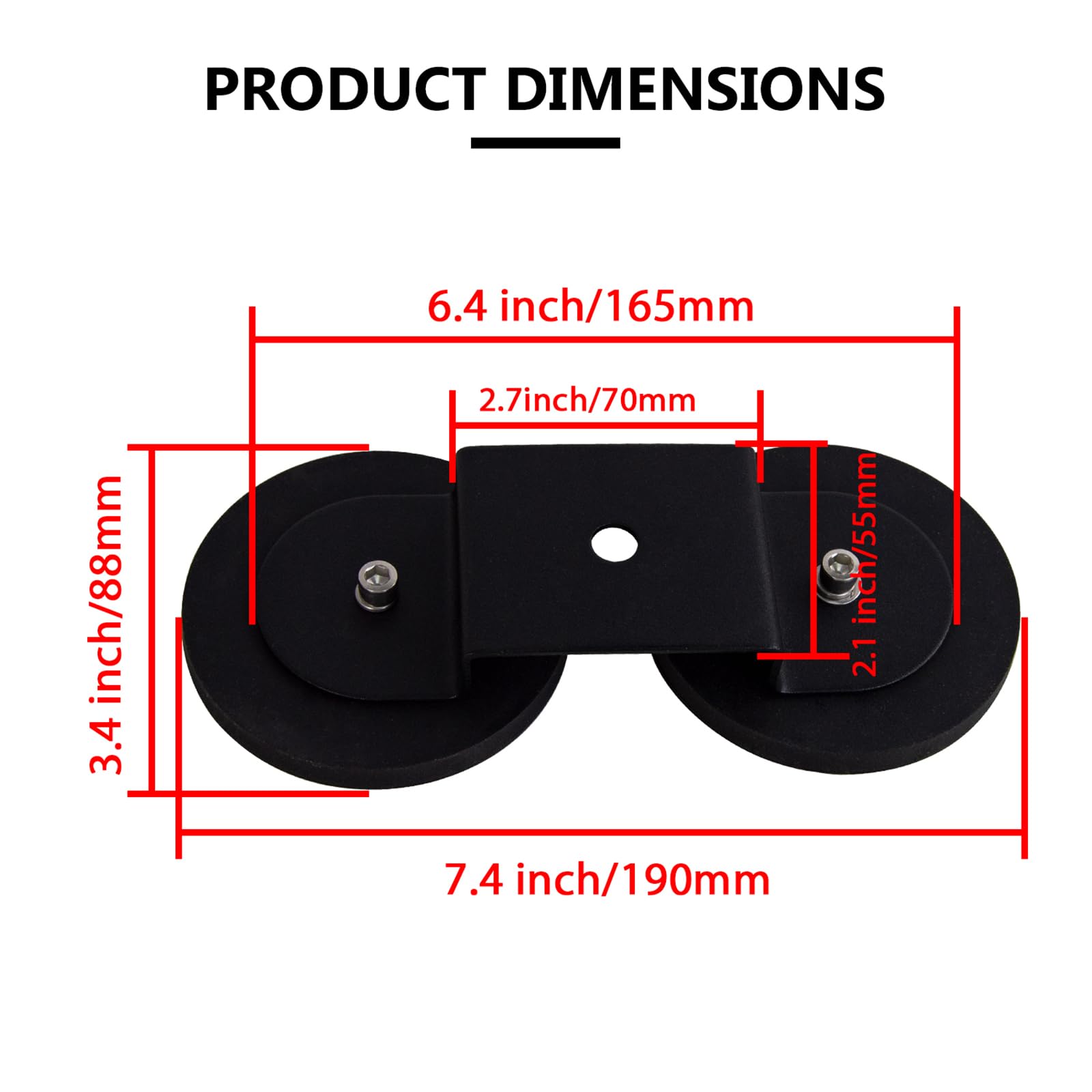 2Pcs Support montage barre lumineuse LED à base magnétique