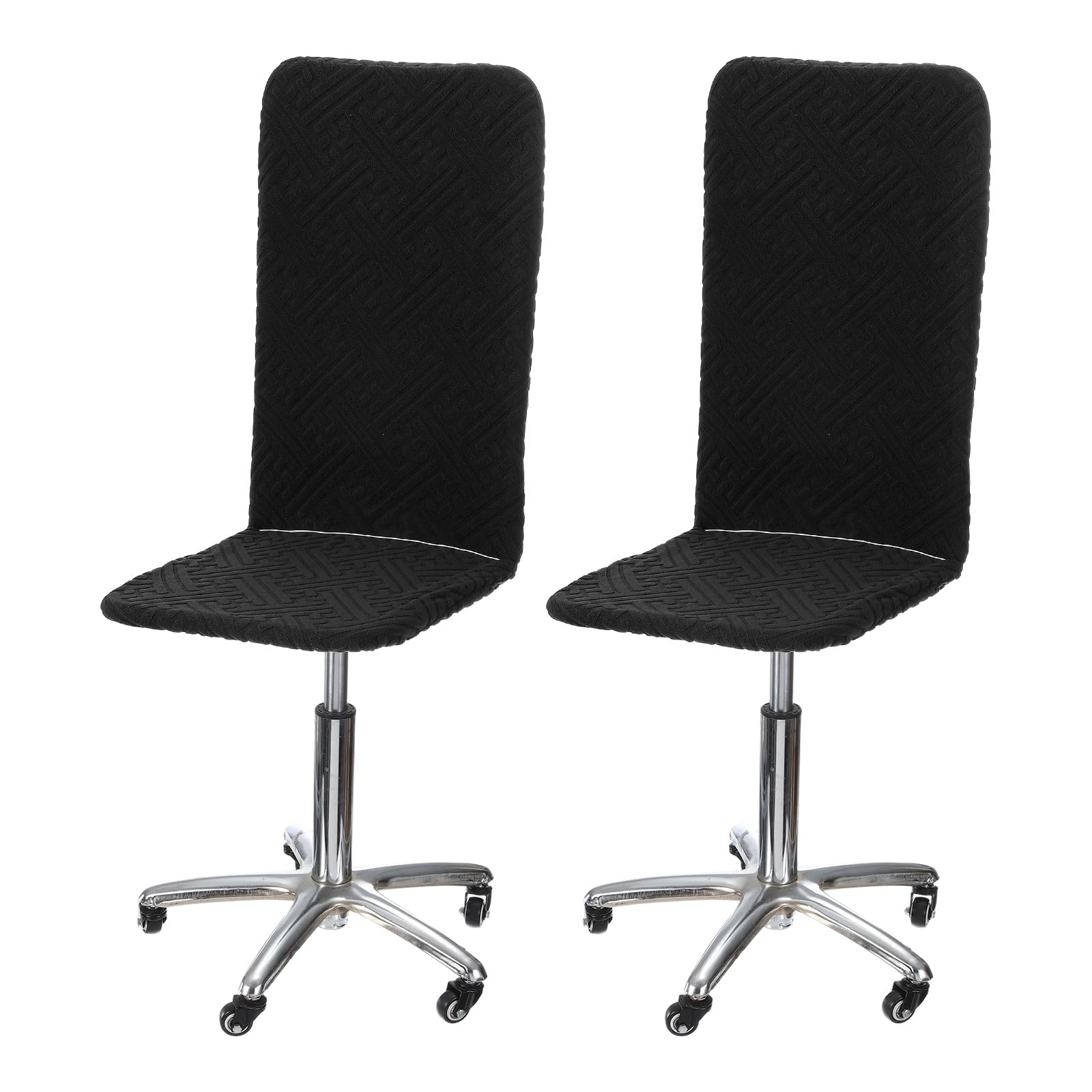 Housse de tabouret de bar extensible avec dossier noir lot de 2 sourcing map