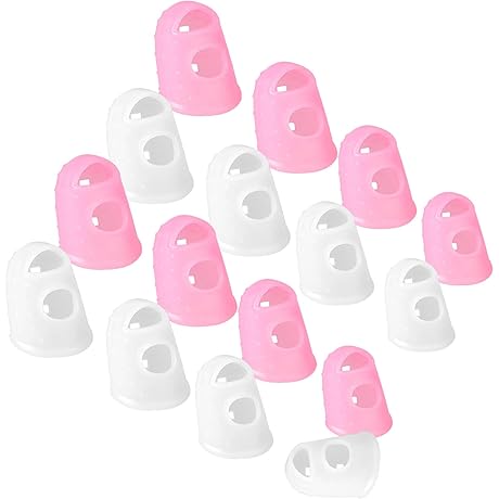 16PCS Silicone Finger Grippers in Pink and Translucent: Enhance Your Precision and Protection