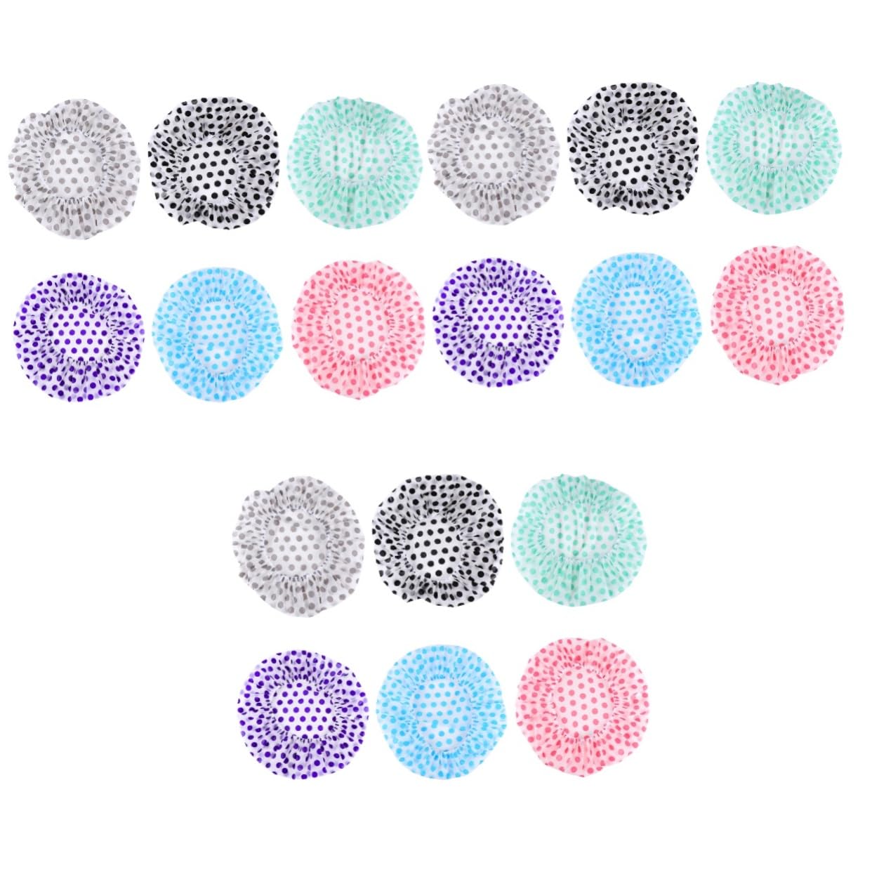 Healeved 18piezas Gorros De Ajustables Impermeables Reutilizables Para Baño Cocina y Spa Diseño Puntos Protección Efectiva Del Cabello