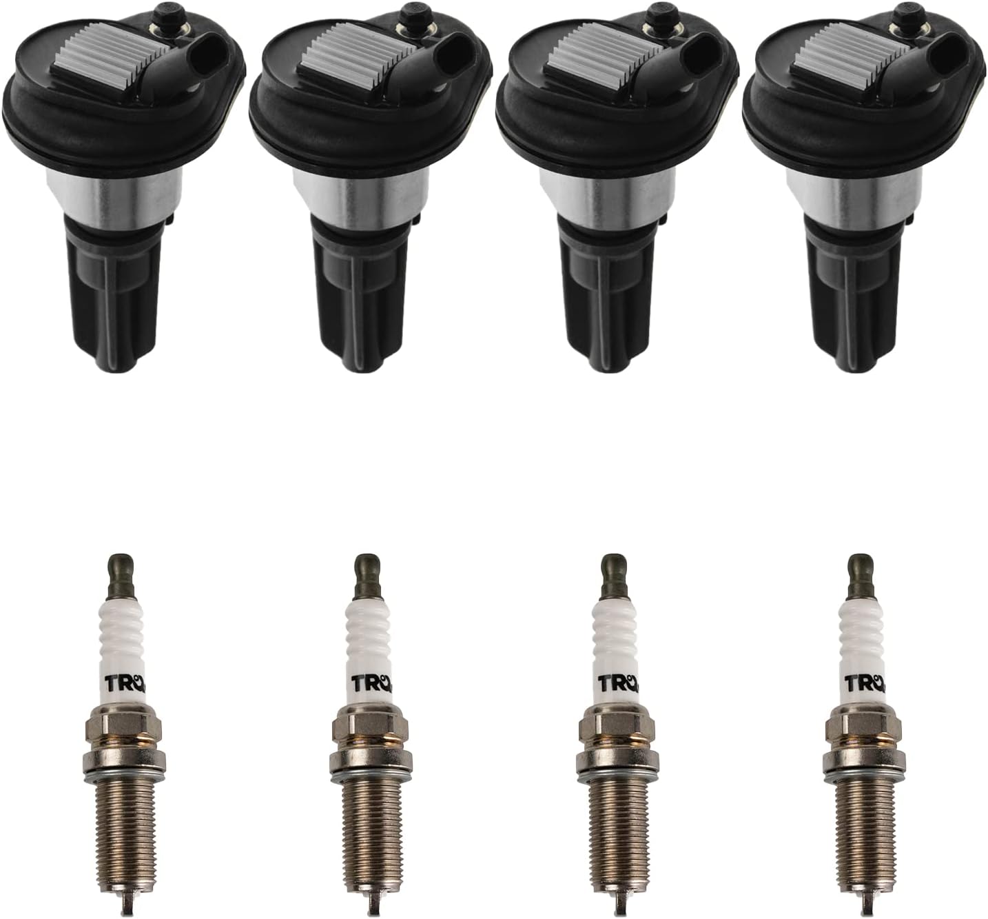 TRQ Ignition Coil and Spark Plug Kit 8 Piece Iridium Spark Plugs Compatible with 2004-2006 Chevrolet Colorado 2004-2006 GMC Canyon 2006 Isuzu i-280 2007-2008 i-290
