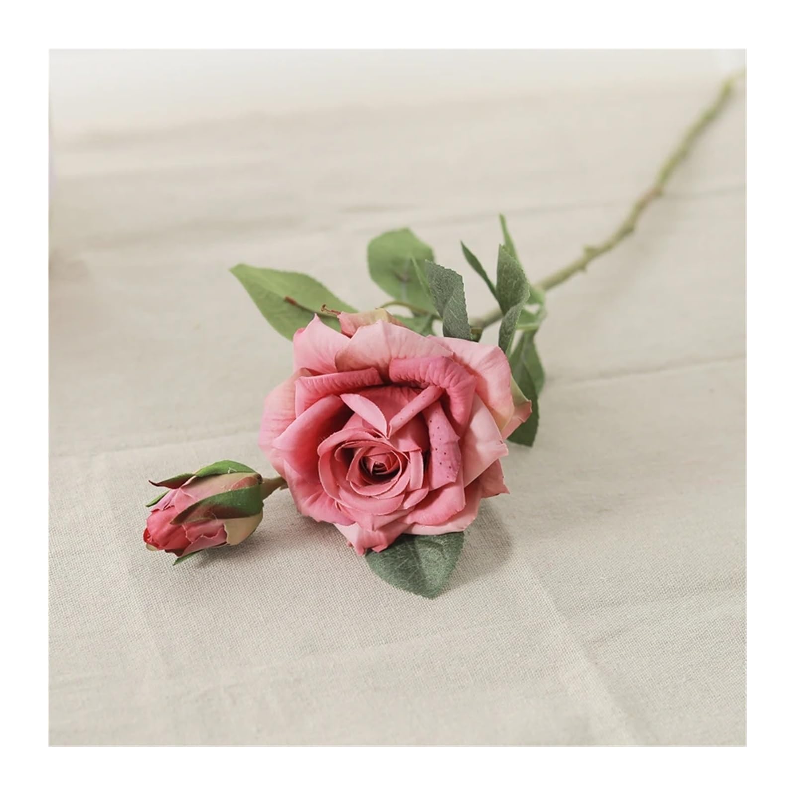 LuoAXINN Artificial Flower Branches Long Branch Artificial Flowers Silk Large Rose Autumn Vintage Family Vase Flower Arrangement Home Wedding Decoration(Color3)