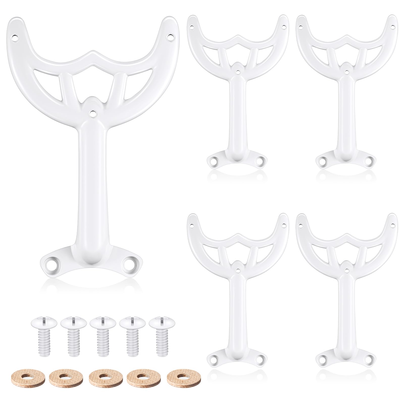 Yaocom 5 Pcs 52 Inches Summer Replacement Ceiling Fan Blade Arms with Mounting Hardware for Replacing Worn Broken Fan Blades Repair (White)