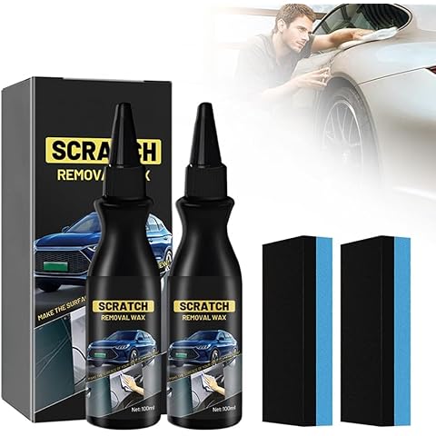 2PCS Car Scratch Remover for Vehicles,Car Paint Scratch Repair Polishing Wax, Car Paint Scratch Repair Polishing Wax, Premium Scratch Remover Kit with Sponge Cover