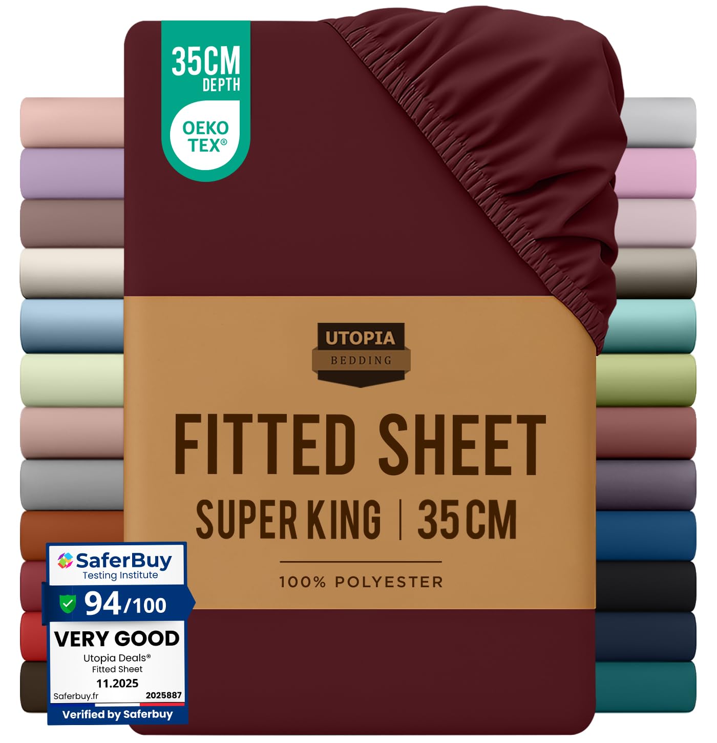 Utopia Bedding Fitted Sheet King, White - Deep Pocket 14 inch (35 cm) - Easy Care - OEKO-TEX Certified - Soft Brushed Microfibre Fabric - Shrinkage and Fade Resistant - Bottom Sheet — view 134
