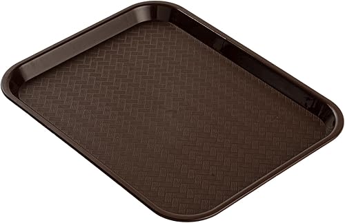Miniatura 2 de RW Base - Bandeja de comida rápida de 14 x 18 pulgadas, 1 bandeja resistente para cafetería, ligera, antideslizante, bandeja de plástico marrón,