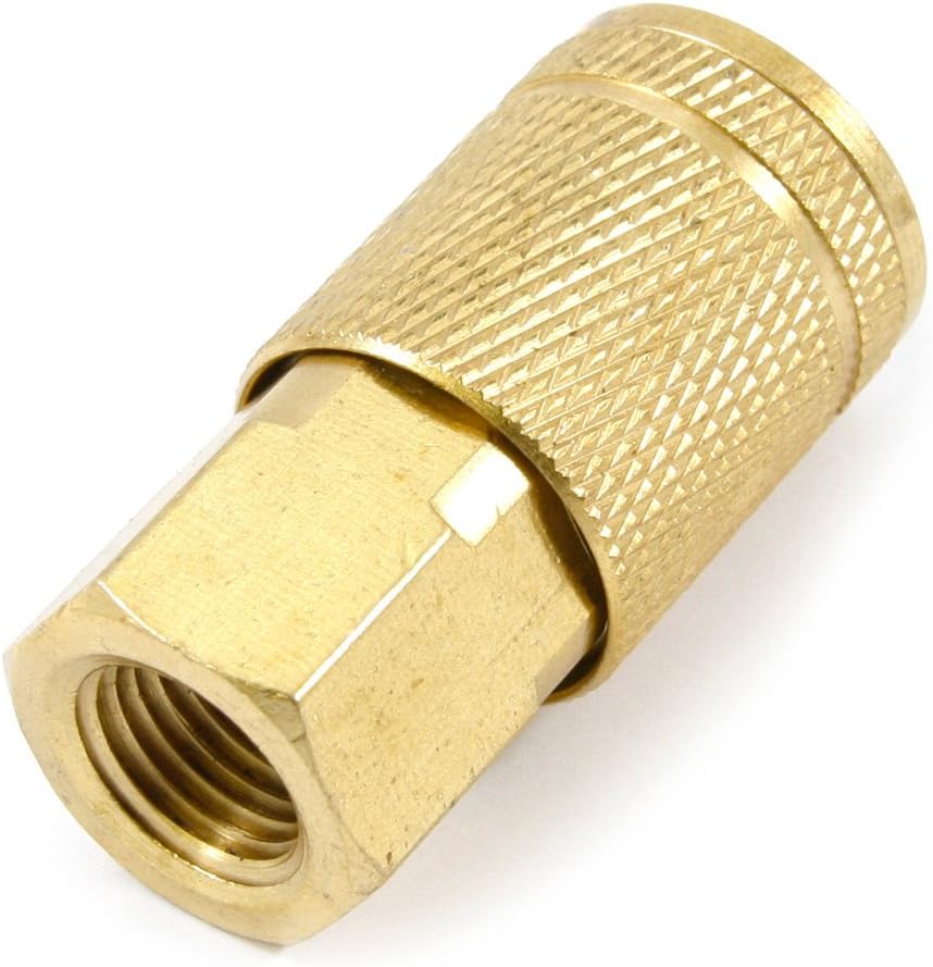 Forney 75326 Air Fitting Plugs and Coupler Value Pack, Tru-Flate Style, 1/4-Inch Plugs and Coupler, 5-Piece