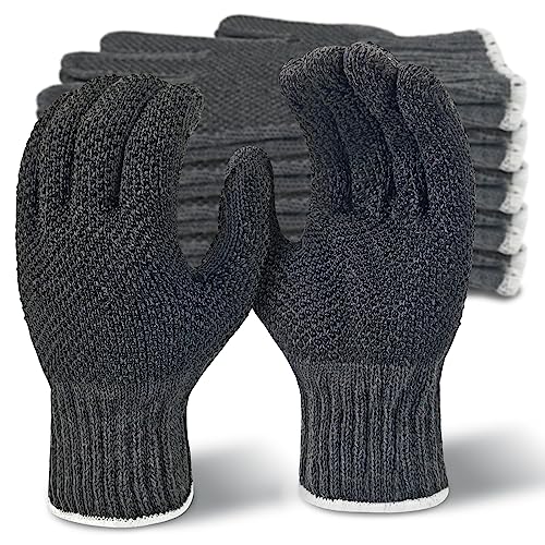 Evridwear Large Pack of 6 Cotton Polyester Protective Gloves, 6 Pairs, Versatile for Construction, Maintenance, Agriculture, and More, Non-Disposable, 20-Pound Strength