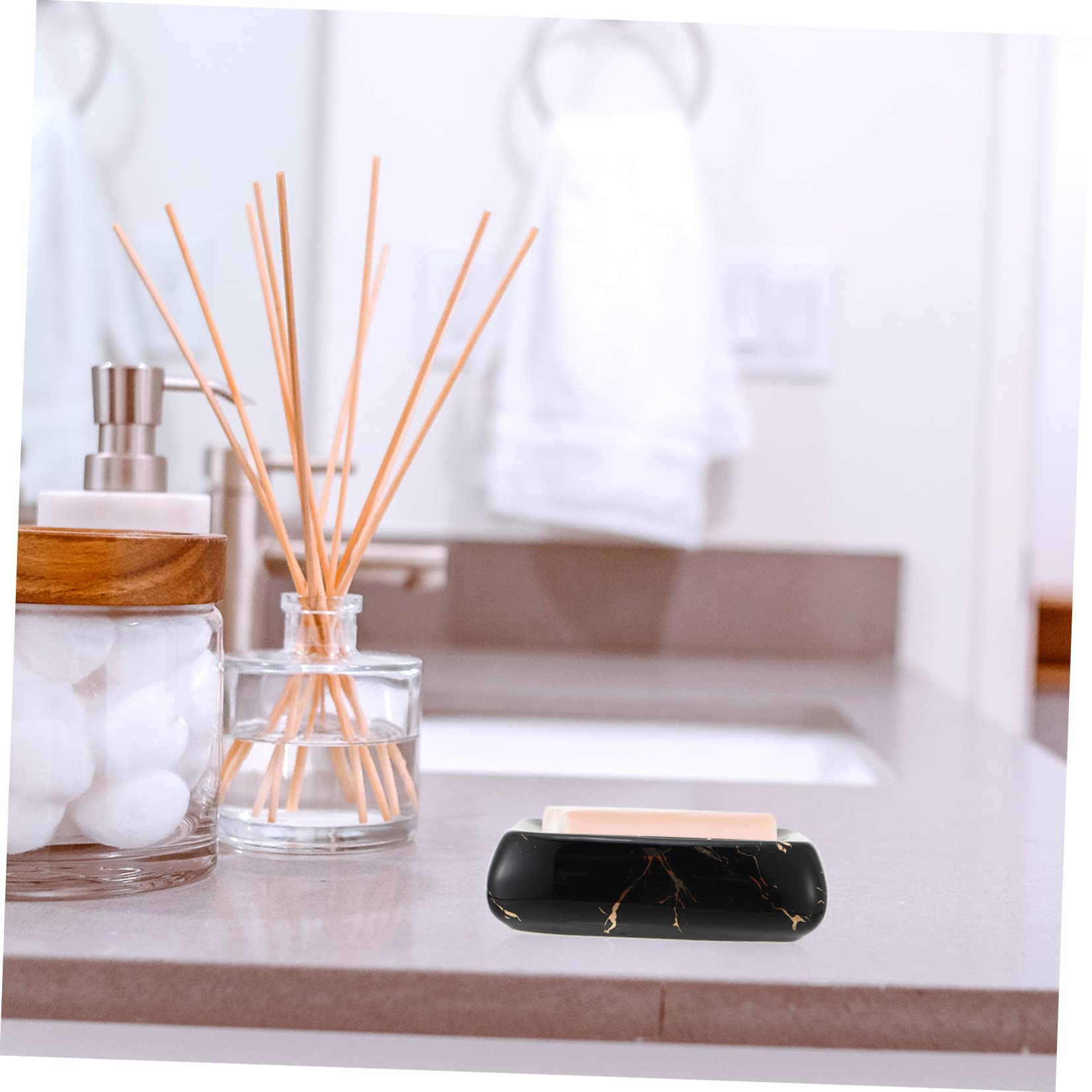 Ciieeo 1pc Ceramic Soap Dish Elegant Bathroom Soap Holder Tray Easy to Clean for Sink Shower Use for Home Decor