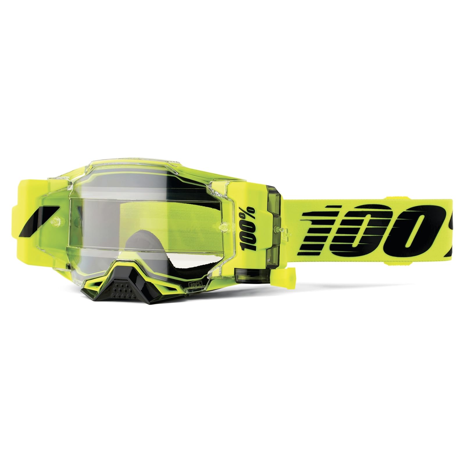 100% Armega Forecast Nuclear Citrus Ski Goggles with Clear Lenses