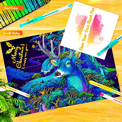 Soucolor Teen Girl Gifts Trendy Stuff, Glitter Gel Pens for Adult Coloring Books, 120 Pack-60 Glitter Pens, 60 Refills and Travel Case, 40% More Ink Markers Set for Preppy School Stuff Journaling - Thumbnail 4