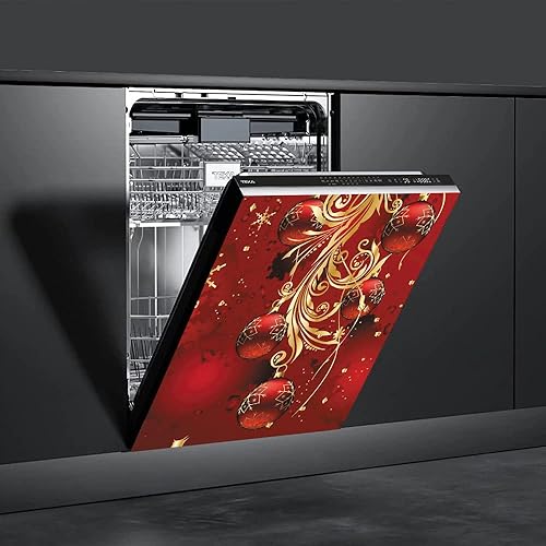 Miniatura 4 de Imán de la cubierta del lavavajillas de Navidad decoraciones navideñas de la campana del viento del refrigerador magnético Bowknot decoración de la