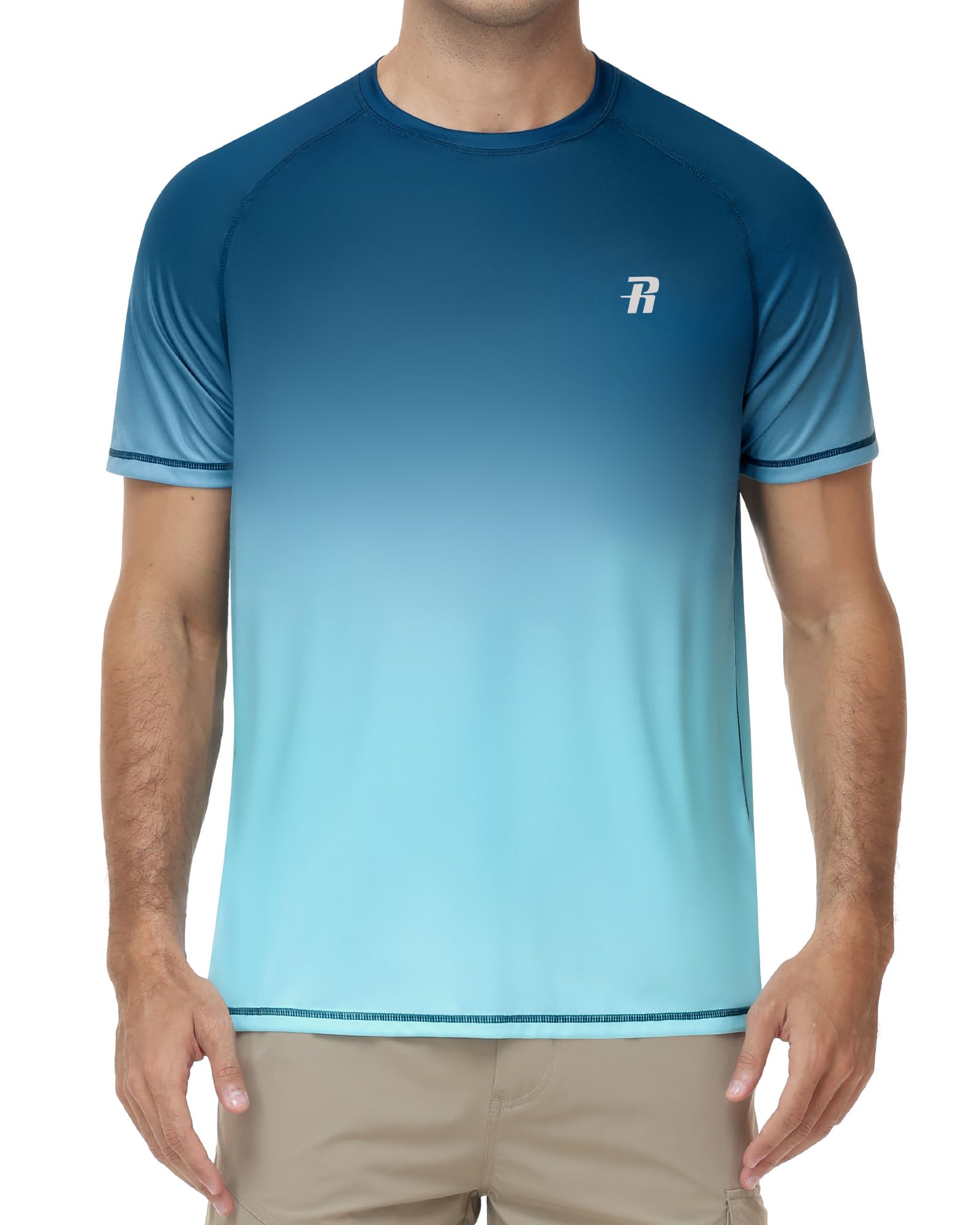 Runhit UV Shirt Herren Kurzarm, Schwimmshirt mit UPF 50+ Sonnenschutz, Schnelltrocknendes Rashguard Atmungsaktives Badeshirt für Wassersport, Surfen und Outdoor