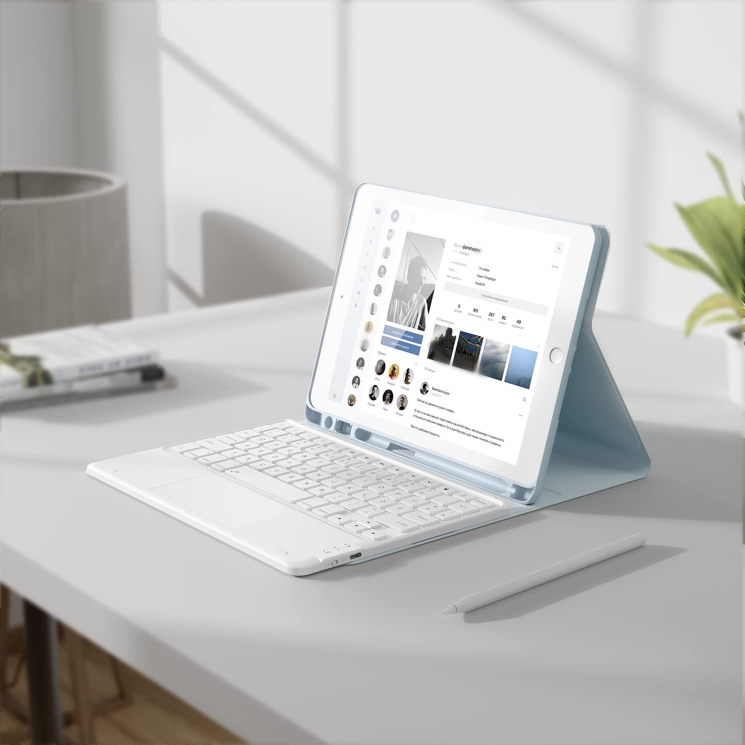 Earto Coque avec Clavier pour iPad 9e génération 10.2", iPad Air 5