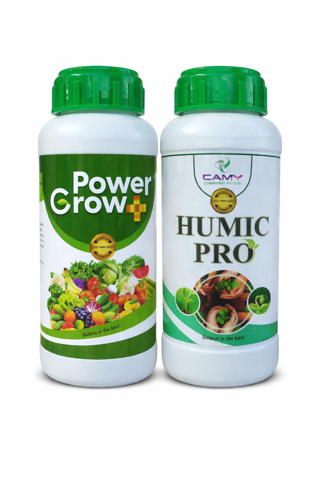 combo power grow & humic pro | for crops garden plants | liquid plant input for pots beds fields lawns nursery | seaweed extract | trace elements (500ml each)