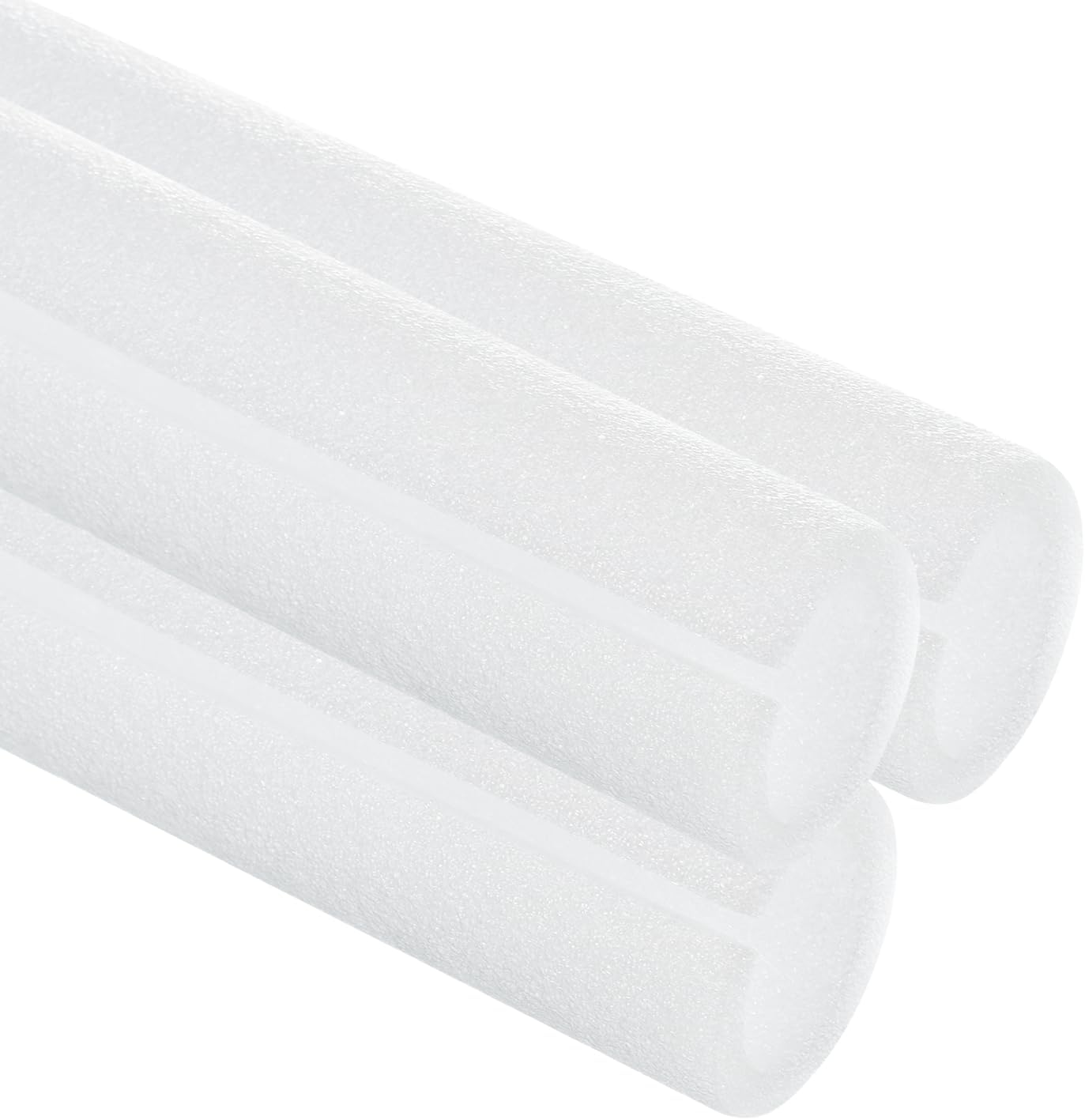 sourcing map 3 Pcs 0.87 Inch 3.3 Feet Pipe Insulation Foam Tube, Hollow Tube Covers for Outdoor Winter Freeze Protection Hot Cold Water Pipe, White OD 1.26"