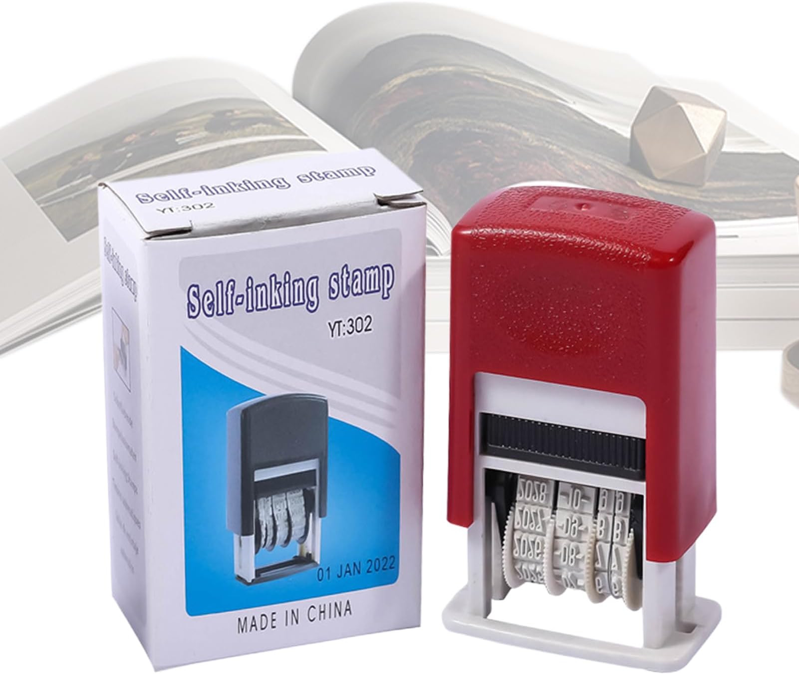 Date Stamp,Rectangular Inking Date Stamp - Scrapbook Accessories, Arts Crafts Supplies for Journal Diary Planner Check Processing Card Making Document Signing