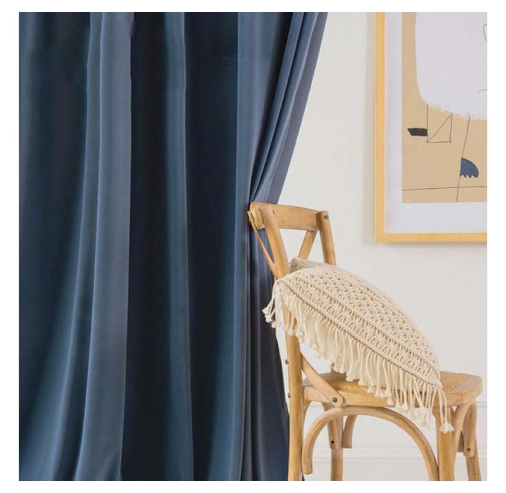 Rideau occultant anti lumiere Beydodo bleu foncé 107x115cm pour mieux dormir la nuit