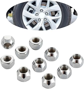 10 Pcs 1/2-20 Inches Trailer Lug Nuts, Anti-Theft Tire Hole Screws for Car, Wheel Stud Bolts for Trailers - Car Tire Nut Cap