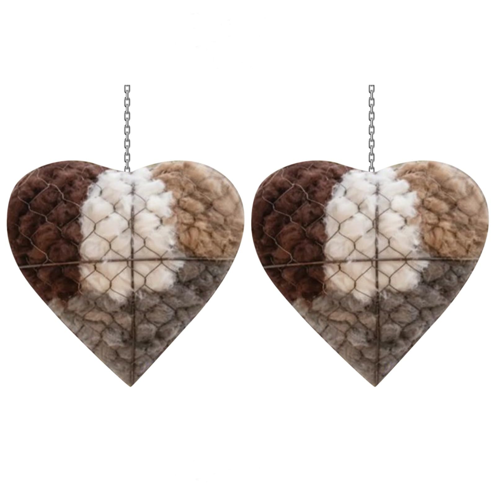 Nistmaterial für Vögel, Nistmaterial für Wildvögel aus Alpaka Faser, Nisthilfen für Vögel, Nachfüllbares Vogelhaus Nistkasten, Herz Kanarienvögel Kolibri Vogelnest, Gartendeko Vogelhaus, 2 Pc - 1