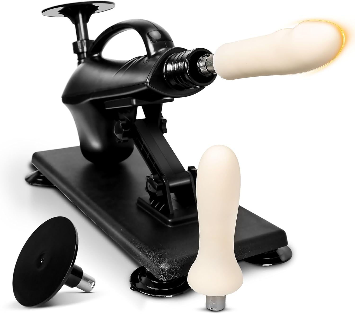 Sex Machine Thrusting Dildo Machine, 2 Pcs Small Size Smooth White Dildos, Sex Toys Suitable for Men, Women and Couples, Adult Toys with 3XLR Connector, Anal Toys