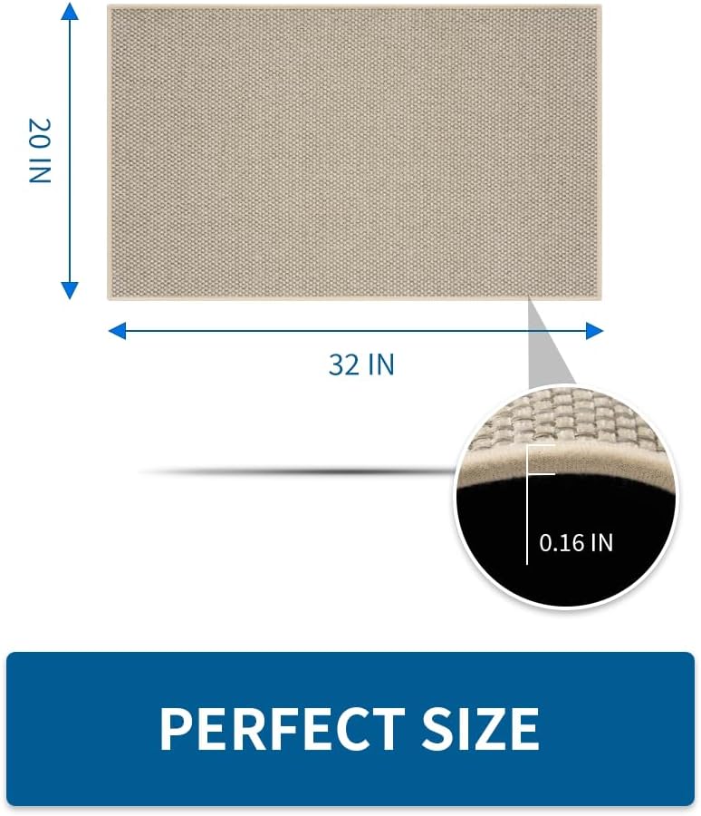 MontVoo Kitchen Rugs and Mats Non Skid Washable, Absorbent Runner Rugs for Kitchen, Front of Sink, Kitchen Mats for Floor (LightBeige, 20"x32")