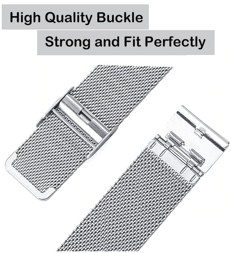 Image of 12mm 14mm 16mm 18mm 20mm 22mm 24mm Mesh Bracelet Stainless Steel Black Blue Golden Rose Pink Silver Brown Watch Band Interchangeble