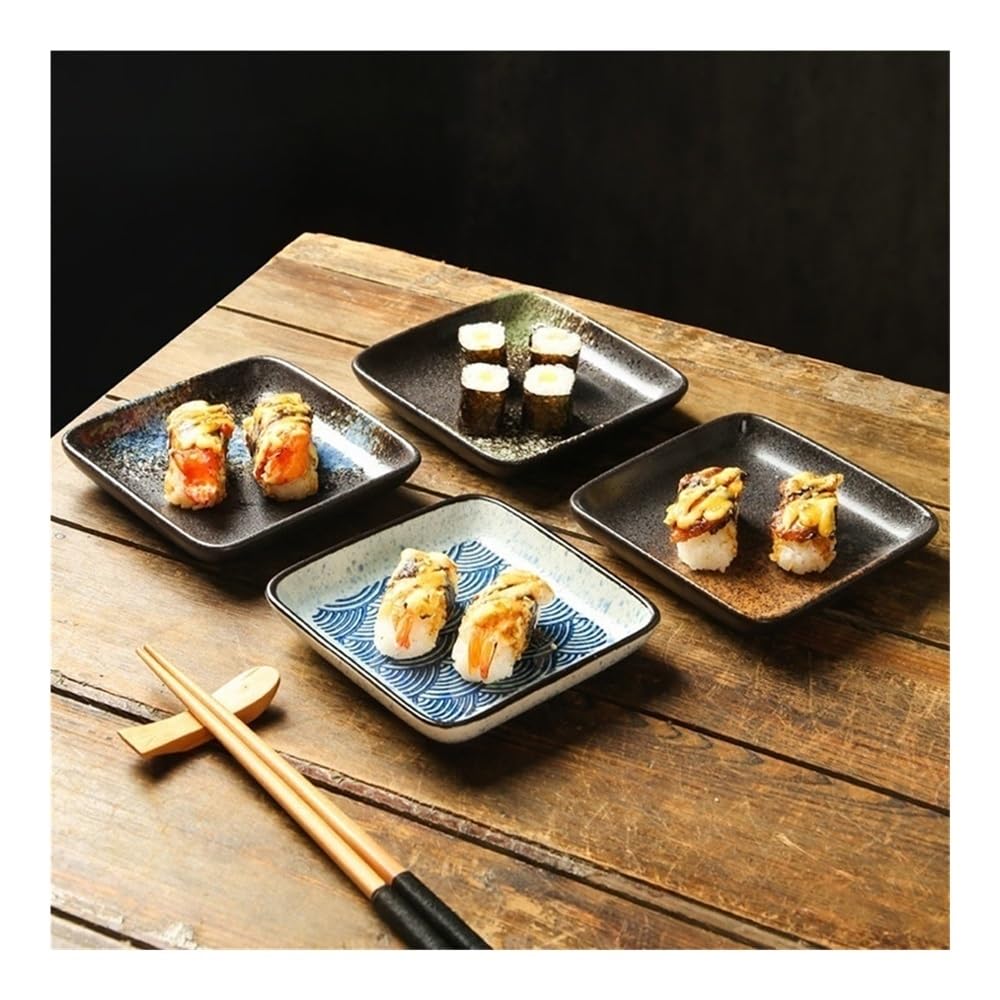 Sos Danie Kwadratowy ceramiczny talerz do sushi, płytki sosjerka, mięso sojowe, tace na sałatki, akcesoria kuchenne