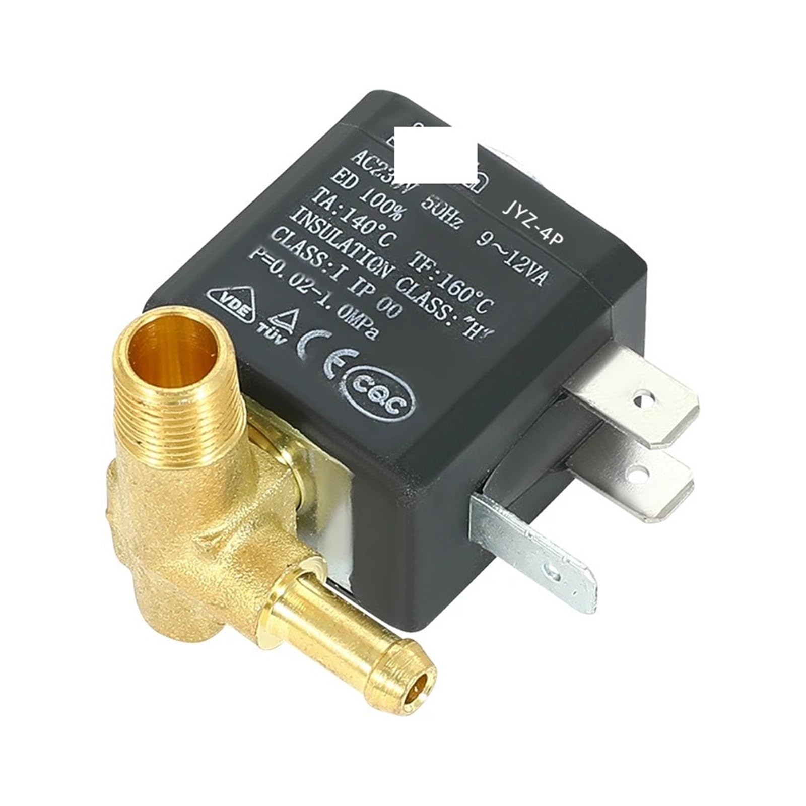 DSZUJTYROP JYZ-4P Normally Closed 3mm N/C 2/2 Way AC 230V G1/8" 6Bar Brass Steam Pump for Irons,steam mop,garment steamer coffee