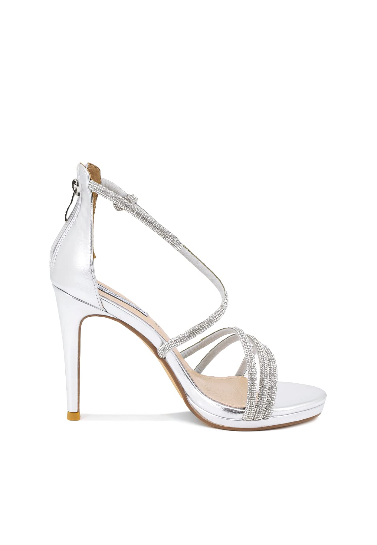 QUEEN HELENA Sandali Eleganti con Tacco a Spillo Fascia Incrociata con Strass Donna ZM9314