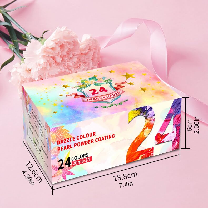 Craft Pigment Powders 24 Colors Mica Pigment Powder - Pastel Colors For ...