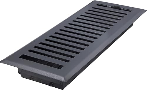 Miniatura 2 de Diseño contemporáneo de 4 x 12 pulgadas, rejilla de piso de acero en acabado gris granito, cubiertas de ventilación para piso del hogar, cubiertas