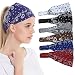 Sweat Wicking Stretchy Athletic Bandana Headbands / Head wrap / Yoga Headband / Head Sarf / Best Looking Head Band for Sports or Fashion, or Exercise (set 5 ( 6 count))