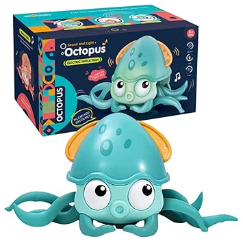 Crawling & Dancing Octopus Toy for Babies, Rechargeable Musical Light-Up Interactive Tummy Time Toy for Infants, Toddlers & Kids, Sensory Motor Development Birthday Gift for Boys & Girls