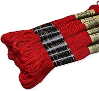 Vista 2 de Paquete de 12 hilos de bordar rojos de alta calidad, madejas 100% algodón egipcio de alta calidad, hilo de bordado de punto de cruz, algodón