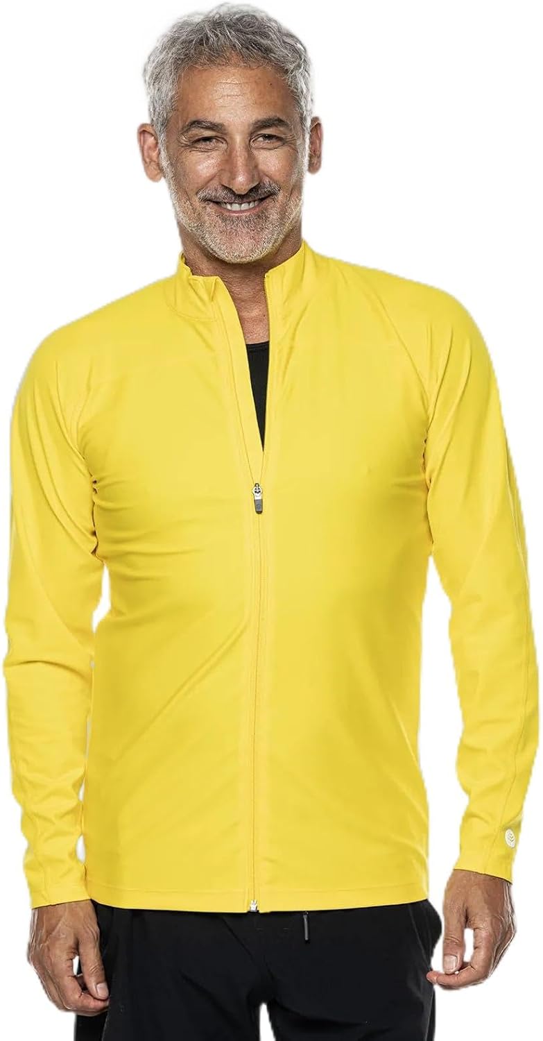 Coolibar Men's Long Sleeve Swim Jacket - UPF 50+ Sun Protection - Menorca