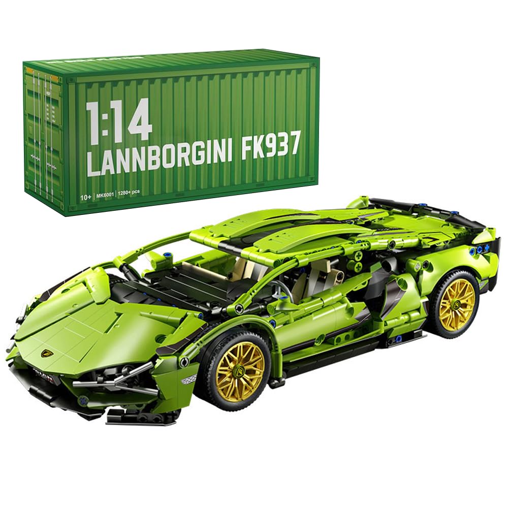 highdar Technik Sports Car Building Kit for Lambor, 1280+ Pieces Supercar Racing Car Model Construction Kits, Exclusive Collectible RaceCar Model, Gifts for Teenagers Adult