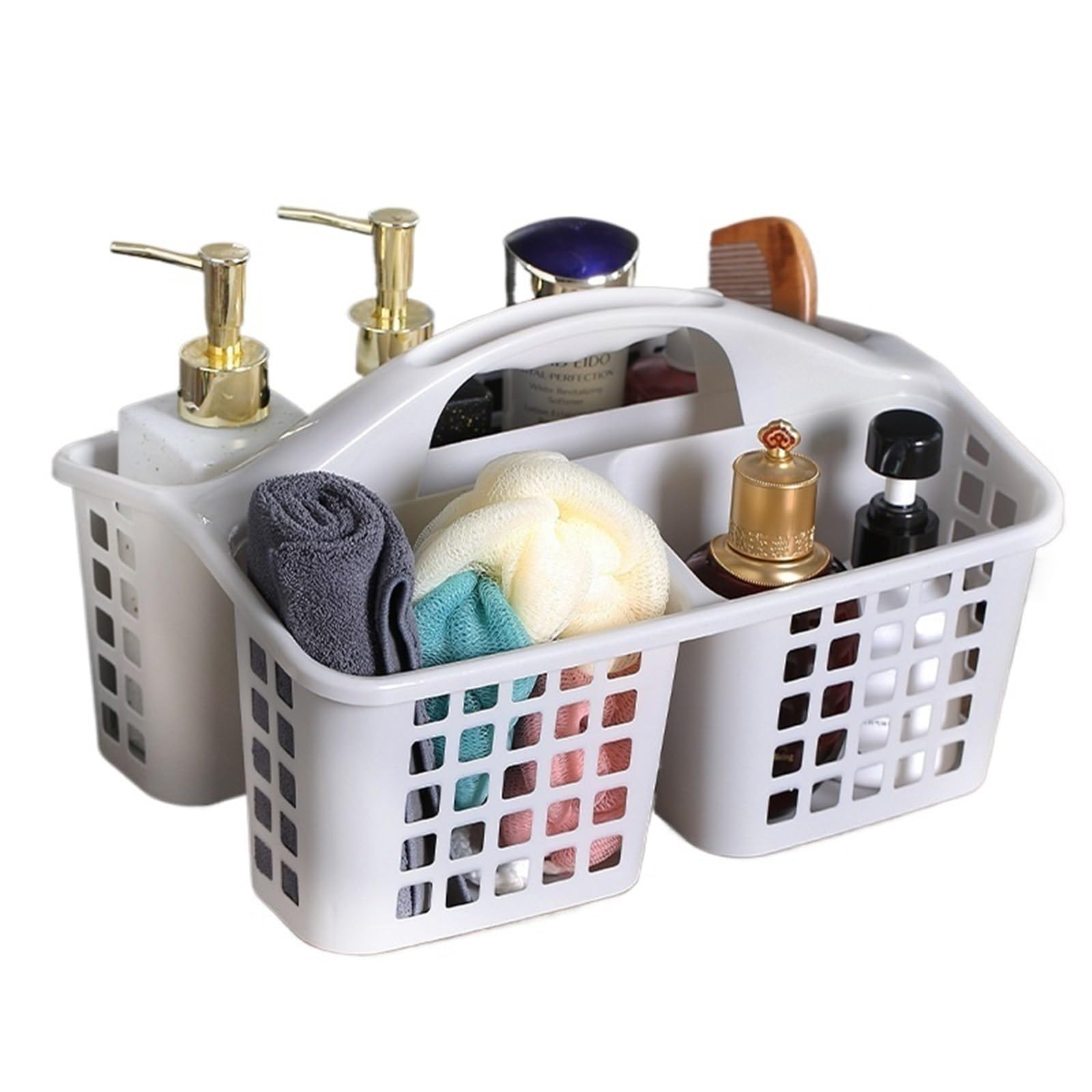 WSQHAO 2Pcs Plastic Shower Caddy Basket Portable Divided Cleaning Supply Storage Organizer With Handle For Dormitory Kitchen Bathroom for Shower(Color3)