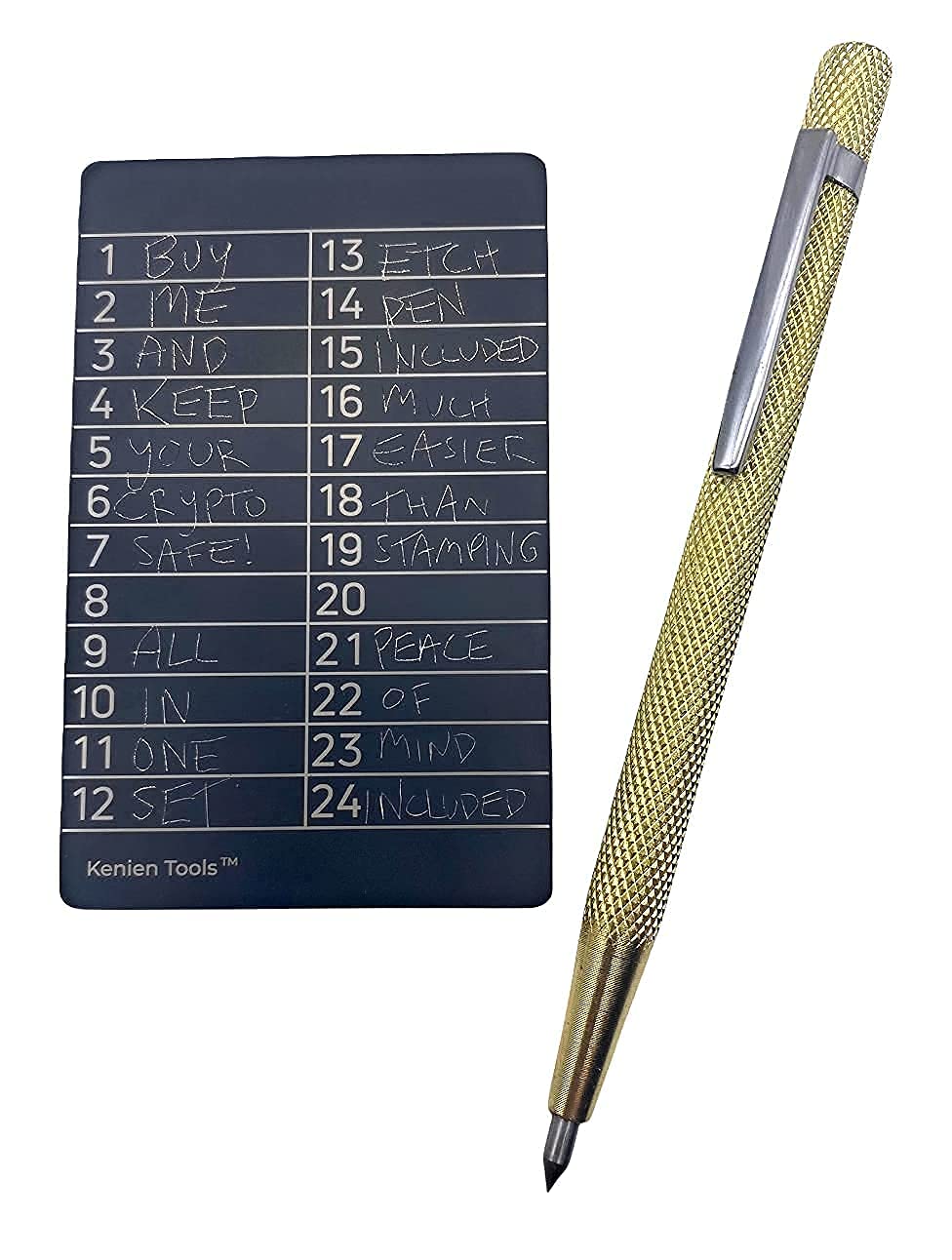 Amazon.com: Crypto Seed Cold Storage Wallet with Engraver Pen Kit - Metal  Plate and Etching Tool for Cryptocurrency Password Phrase Backup and  Recovery : Arts, Crafts & Sewing