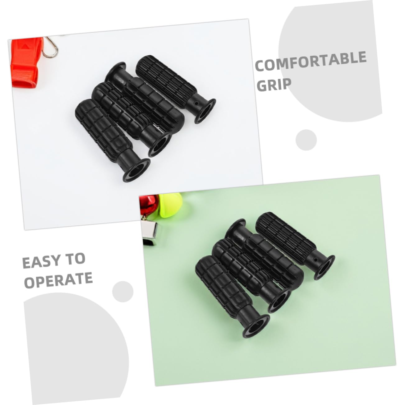 Milisten 6 Pezzi Manopole in Pvc Nero per Tavolo Calcio Balilla Impugnatura 8 Mm Antiscivolo Facile da Usare per Gioco da Tavolo in Casa e Ufficio