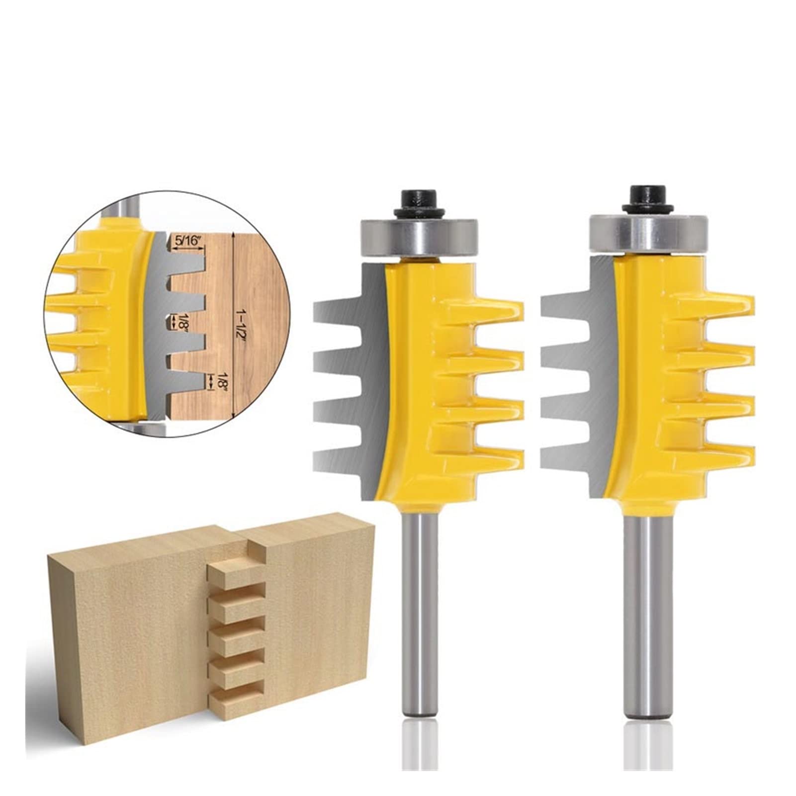 Cutter di fresatura superficiale 6/8 / 6.35mm Maniglia Maniglia Binario Reversibile Dito Giunto Delto Colla Router Bit Taper Tenon Tenon Lavorazione del legno Fresatura for incisione Cutter Router di