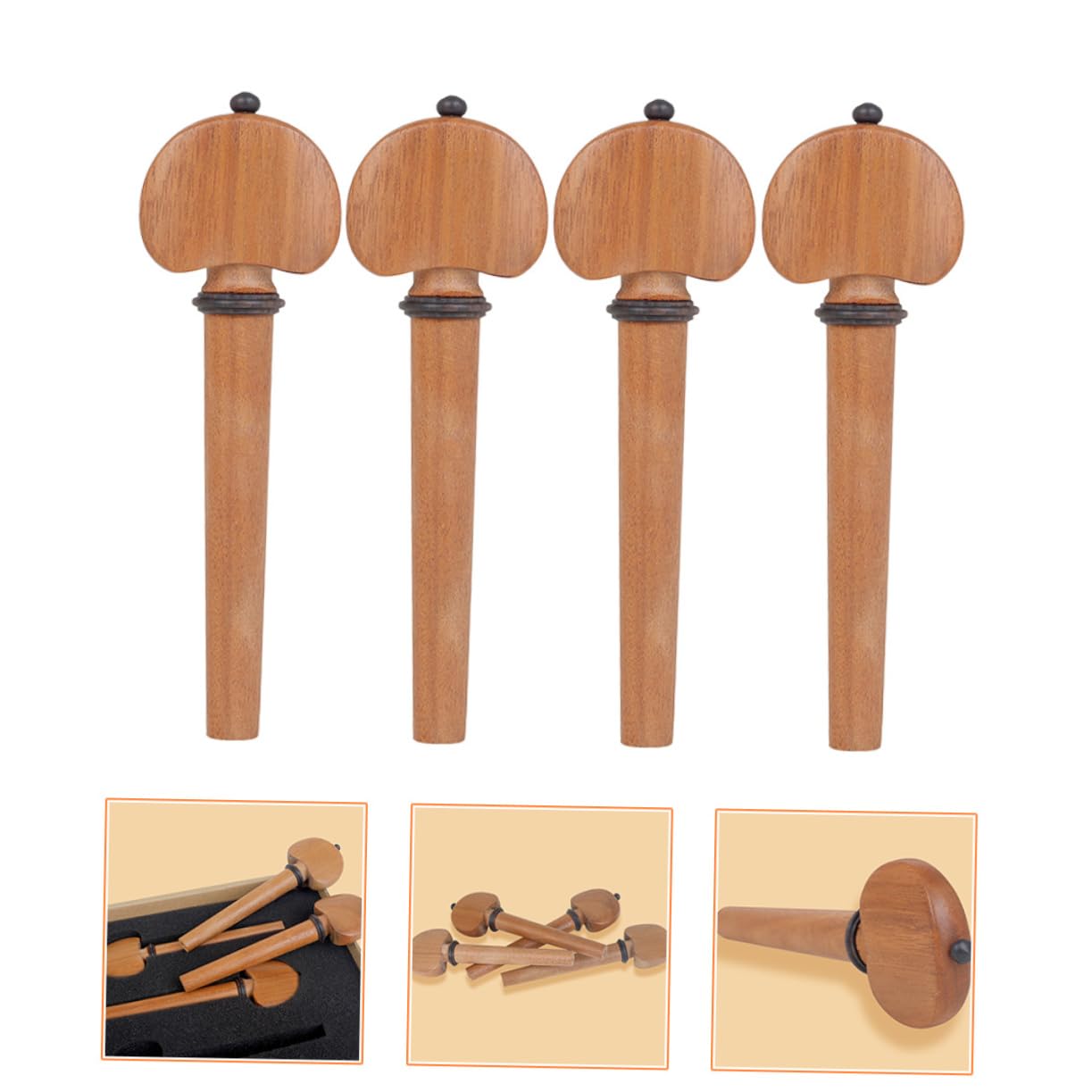 ibasenice 4pezzi Piroli Per Violoncello Legno Massello Accessori Professionali Per Strumenti Musicali Facili Da Usare Per Sintonia Perfetta e Chiara