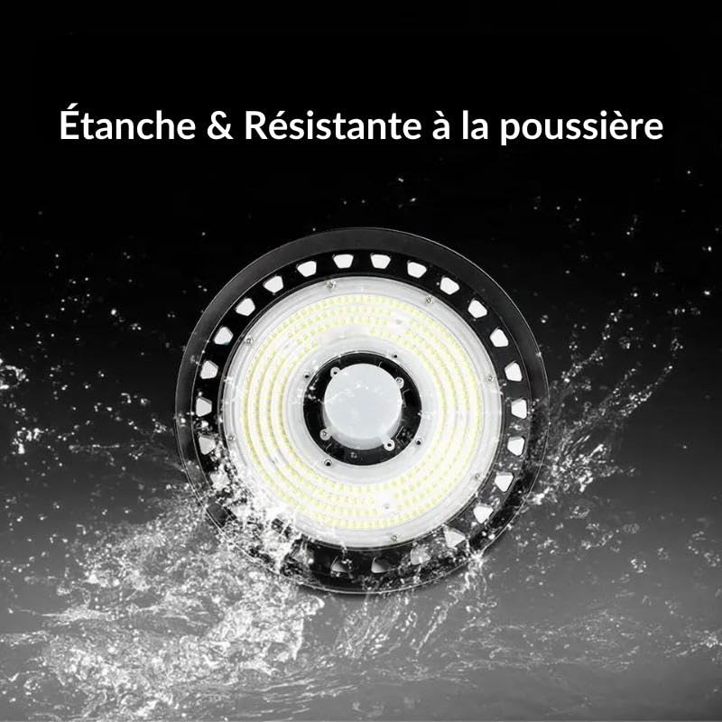 SILAMP Suspension Industrielle UFO 100W 160lm/W avec Détecteur de mouvement - Blanc Neutre 4000K - 5500K