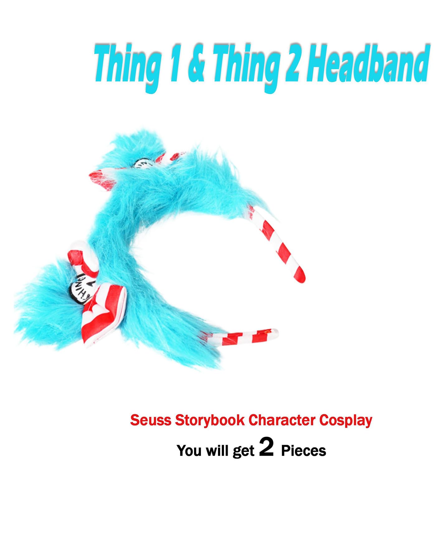 Koongso Dr.Seuss Thing 1 and Thing 2 Costume Headbands - Image 2