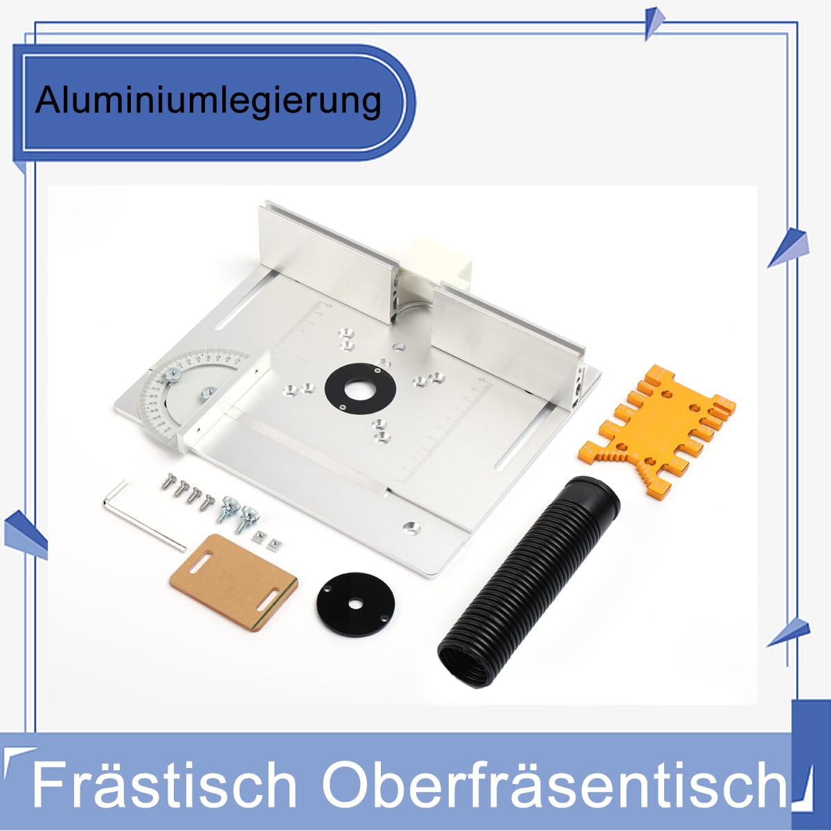 Set mit 4 Frästisch Einlegeplatte Oberfräse, Aluminium Oberfräsentisch,Frästisch Einlegeplatte HolzfräSer Einlegeplatte Werkzeug,Aluminiumlegierung für Oberfräse Tischfräse