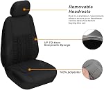 XINLIYA Car Seat Covers Full Set, Polyester Front Bucket Seat Protectors with Split Bench Back, Breathable Thicken Premium Sporty Seat Cushions, Auto Accessories for Car, SUV (Black/Front,Back)