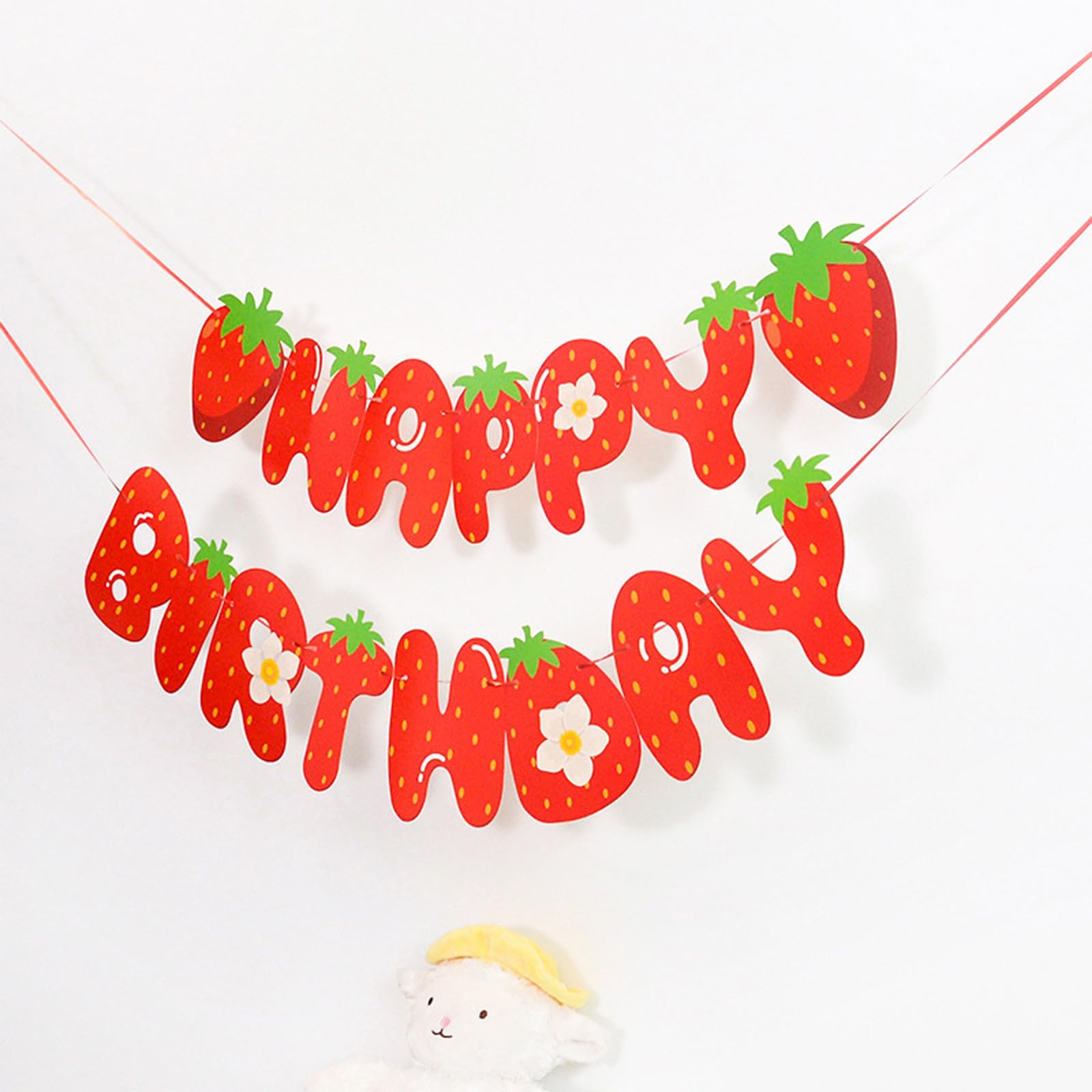 Fragola Stampa Sfondo Banner Compleanno Decorazioni Banner Forniture