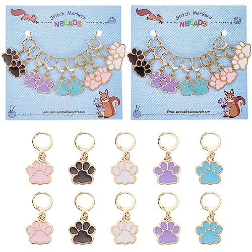 NBEADS 20 Pcs Dog Paw Stitch Markers