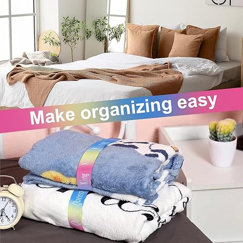 Miniatura 3 de Juego de sábanas de 8 piezas para organizar el armario, juego de sábanas de almacenamiento, bandas para ropa de cama plegable, funda de almohada,