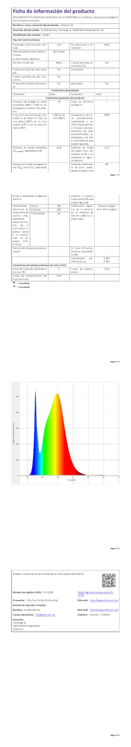 ledscom.de 2 lustra LED BALI z oświetleniem, 50 cm x 70 cm, 1695 lm, biały
